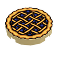 Blueberry Pie (2x2 Tile) made using LEGO part - B3 Customs - 