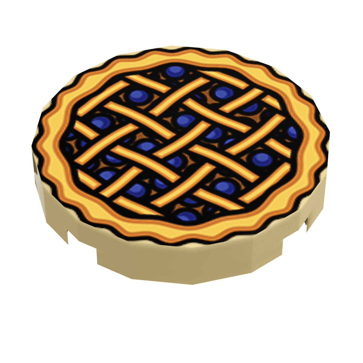 Blueberry Pie (2x2 Tile) made using LEGO part - B3 Customs - 