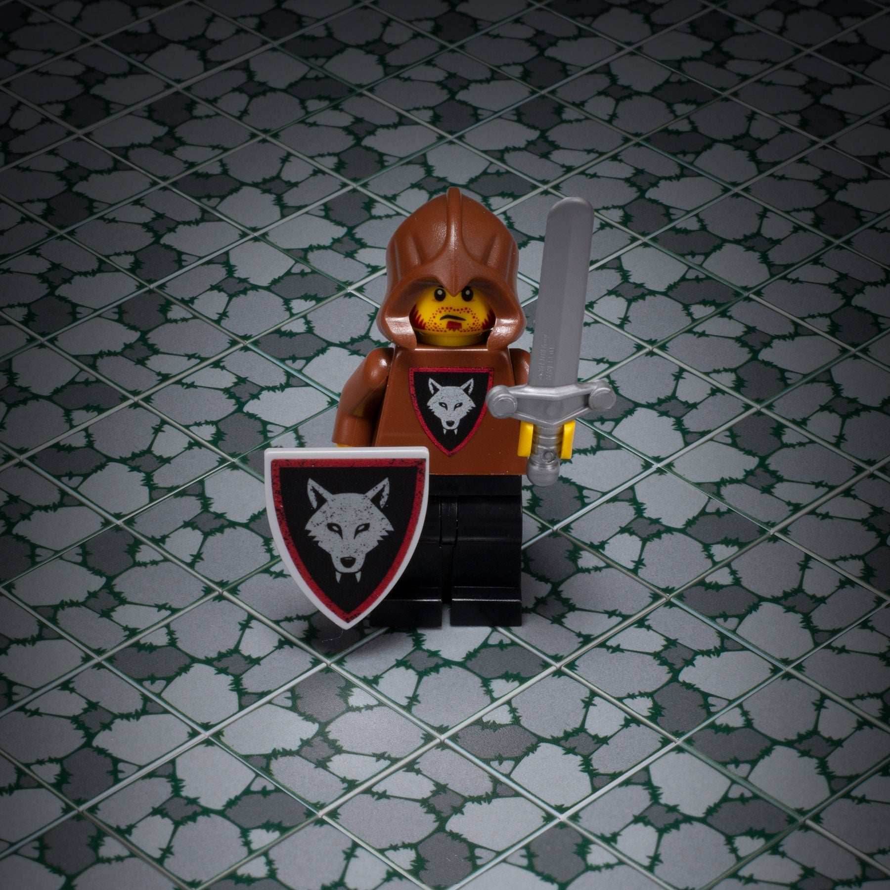 Cobblestone Flooring (Plant Overgrowth) - Custom Printed 2x2 Tile made using LEGO part - 