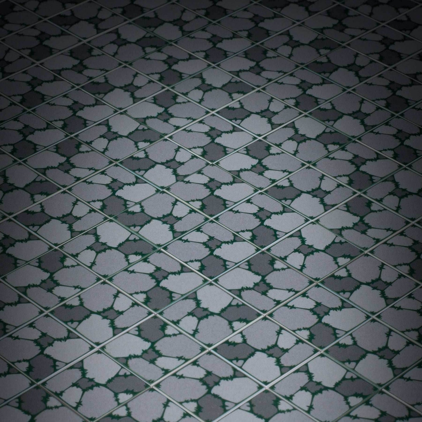 Cobblestone Flooring (Plant Overgrowth) - Custom Printed 2x2 Tile made using LEGO part - 