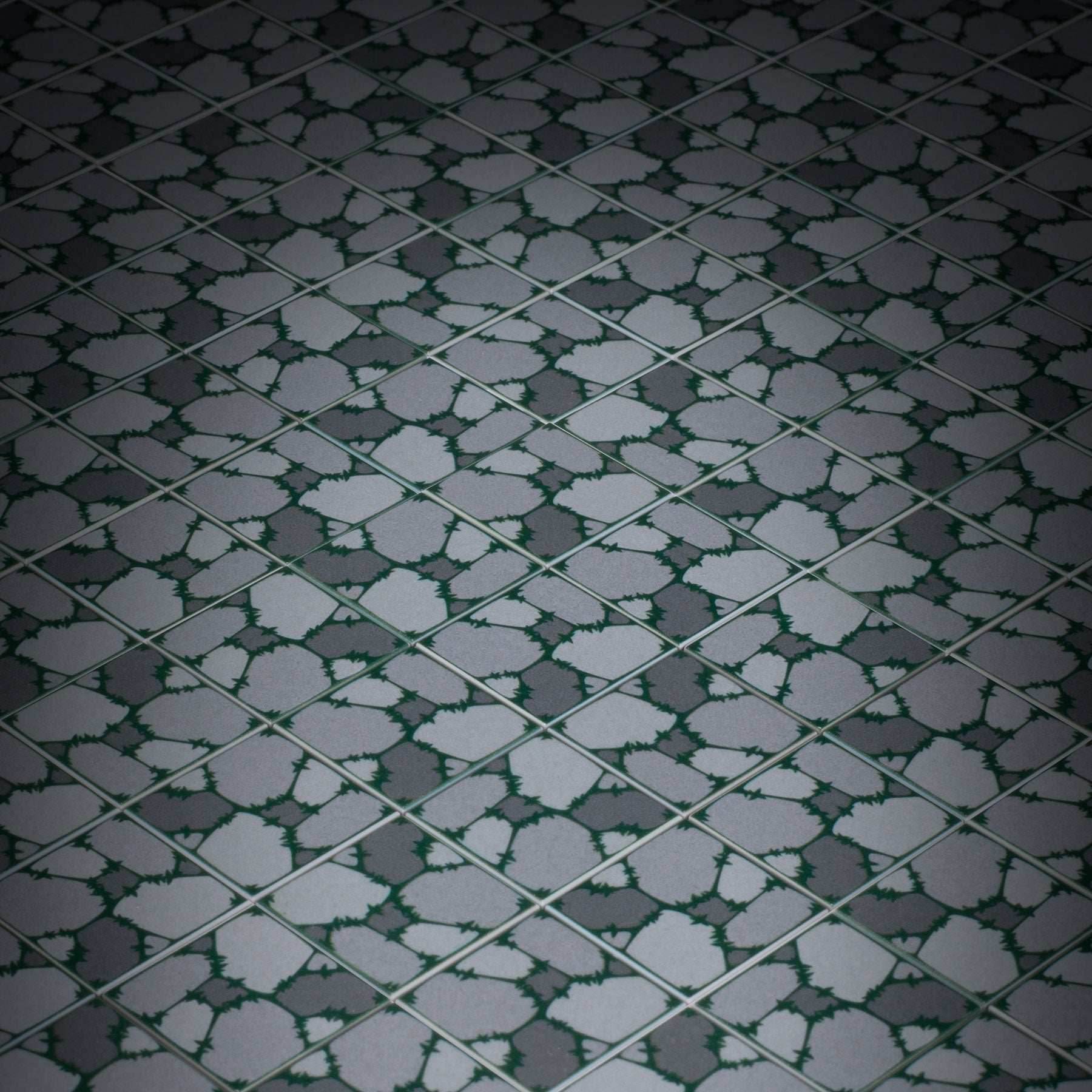 Cobblestone Flooring (Plant Overgrowth) - Custom Printed 2x2 Tile made using LEGO part - 