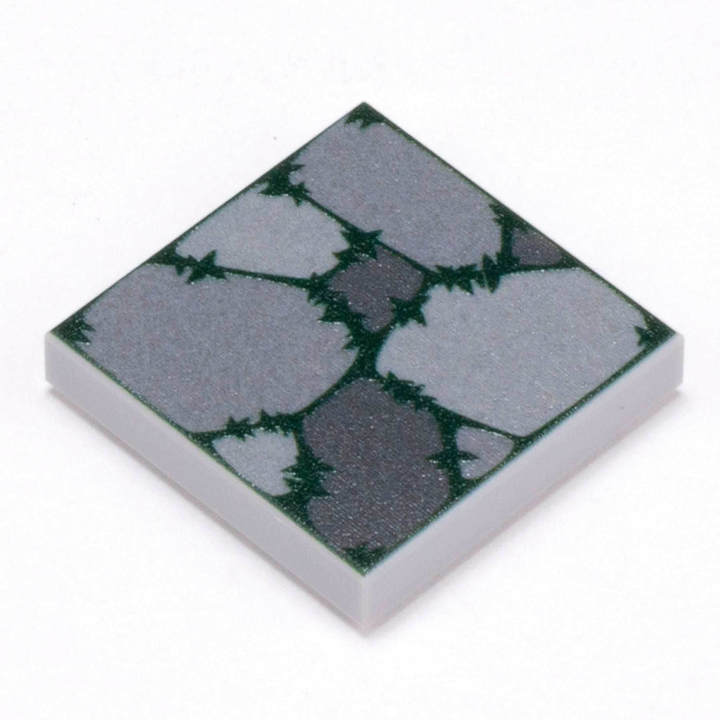 B3 Customs Cobblestone (Plant Overgrowth) Tile Part Pack (20 Tiles) made with LEGO parts - 