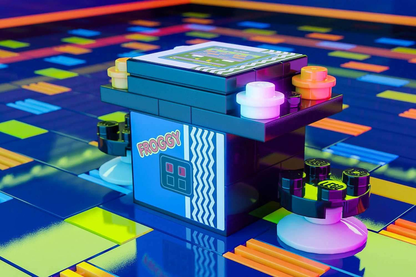 Froggy 2-Player Classic Arcade made using LEGO parts - B3 Customs - 