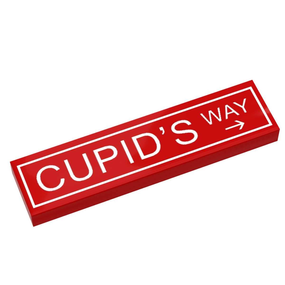 Cupid's Way Street Sign made with LEGO part (1x4 Tile) - B3 Customs - 