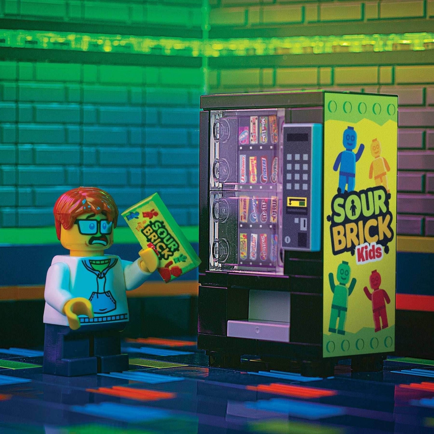 Sour Brick Kids - B3 Customs Candy Vending Machine made using LEGO parts - 
