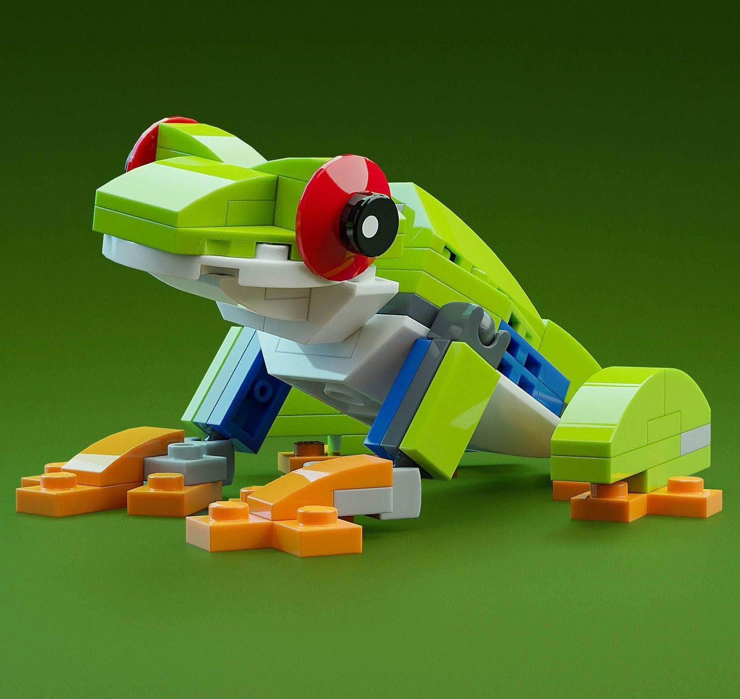 Red-Eye Tree Frog - Custom Building Set made using LEGO parts - B3 Customs - 