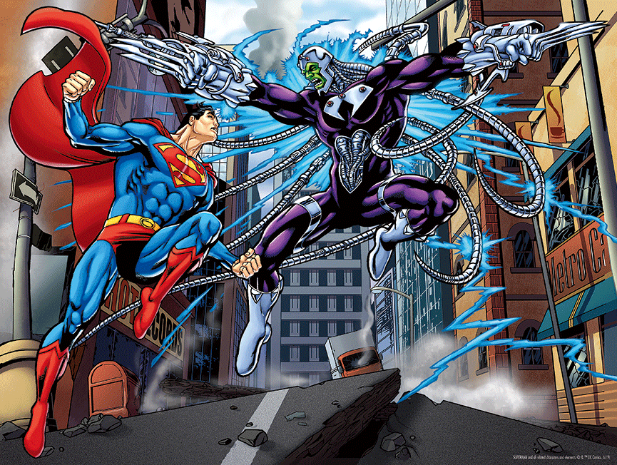 Lenticular 3D Puzzle: DC - Superman vs Electro - 