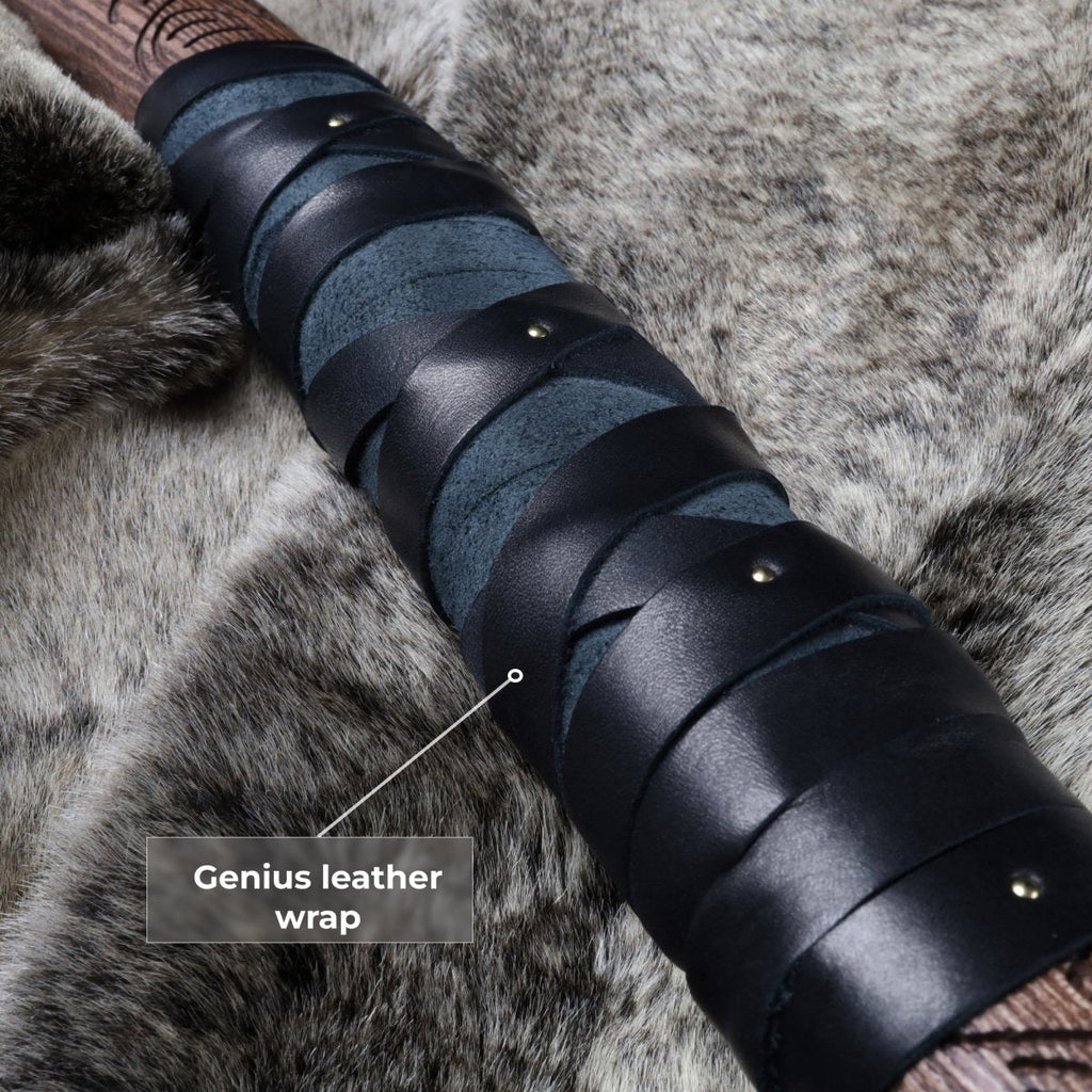 Leviathan Kratos axe with carved handle 35.8"
