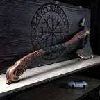 Leviathan Kratos axe with carved handle 35.8"