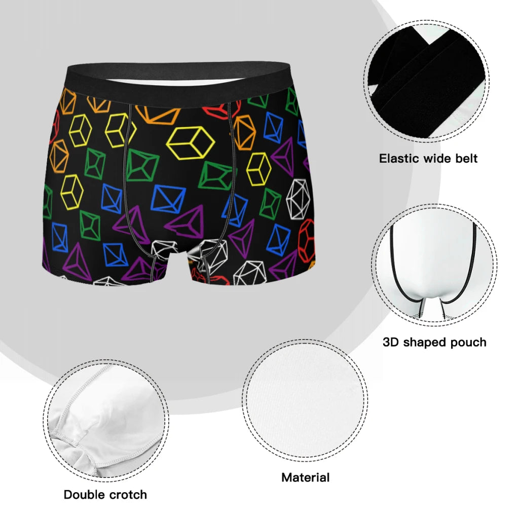 LGBT Dice Pattern LGBT Underpants Homme Panties Men's Underwear Print Shorts Boxer Briefs