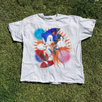 Early 90s Vintage Sonic Washed White Tee