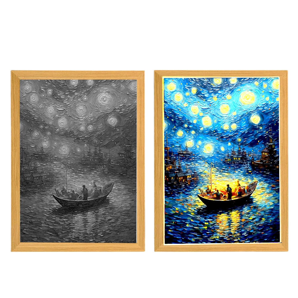 Light Painting Night Light Lamp Van Gogh Starry Sky Wall Art