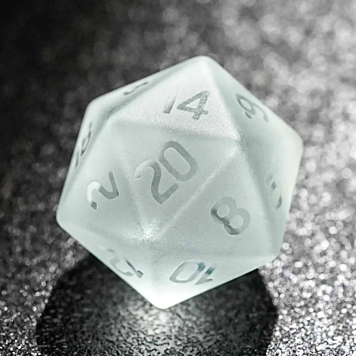 Light yellow gummy frosted and smooth gemstone dice set