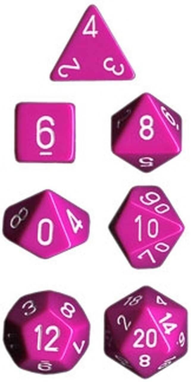Opaque Polyhedral Light Purple/white 7-Die Set - 