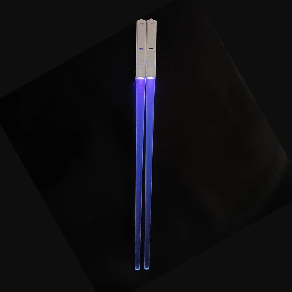 Lightsaber Chopsticks Light Up - LED Glowing Light Saber Star Wars Chop Sticks - Reusable Sushi Lightup Sabers Chopstick Set Of 1 Blue Pair