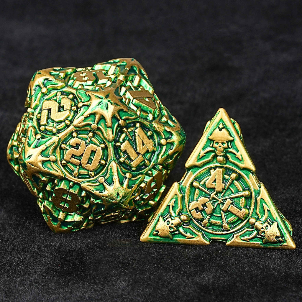 Limited Clearance-Metal Pirate DND Dice Set｜3D Embossed Metal
