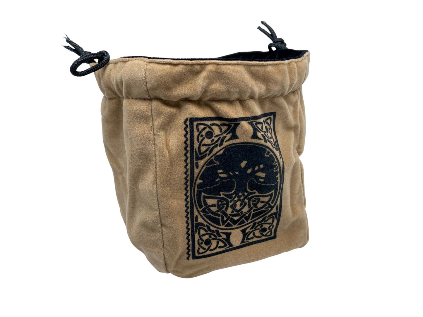 LIMITED EDITION: Black & Tan Spell Book Reversible Microfiber Self-Standing Large Dice Bag