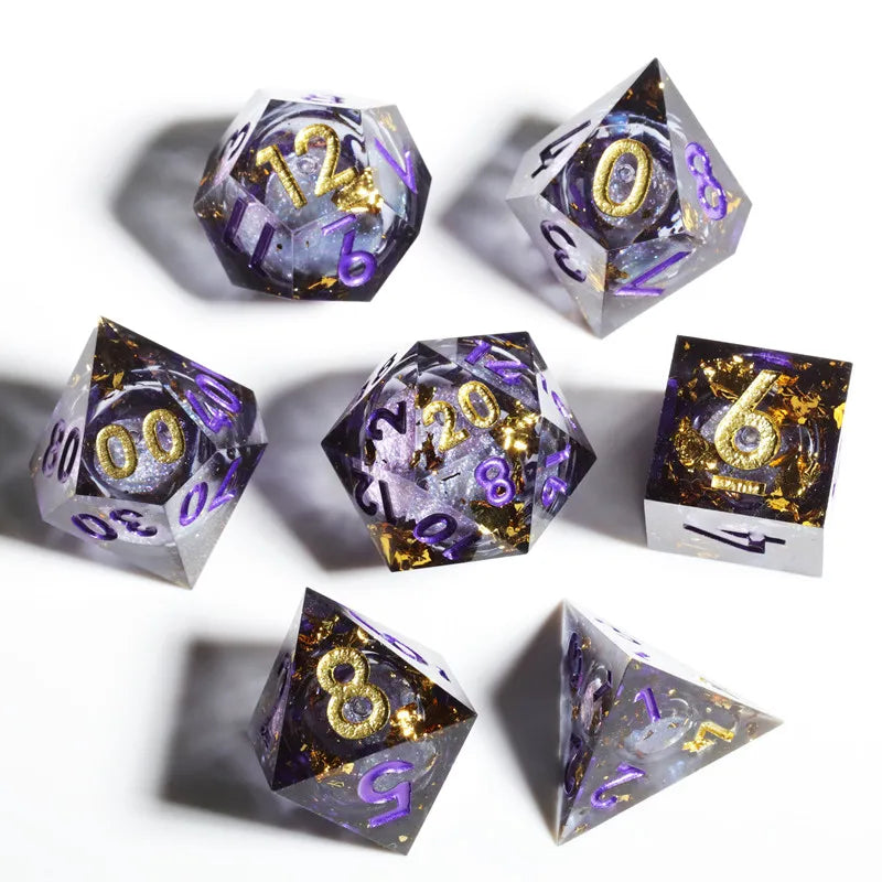 Liquid Core Dice Set with Sharp Edges