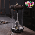 Glass Little Monk Backflow Incense Burner - Brown
