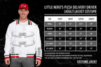 Little Nero’s Pizza Delivery Driver Christmas Movie White Jacket and Red Hat Complete Cosplay Halloween Costume Set