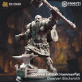 Lochren Ishtrak Hammerfist, Dwarven Blacksmith (Male Dwarf Barbarian) - 32mm Scale