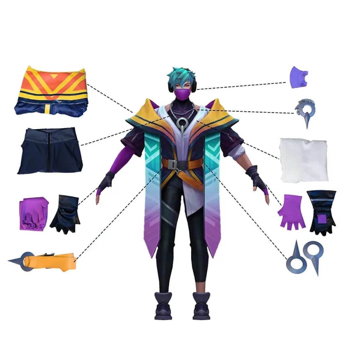 LOL Heartsteel Aphelios Cosplay Outfit - Complete Set with Mask - Aphelios / XL / Nearest Warehouse | LOL