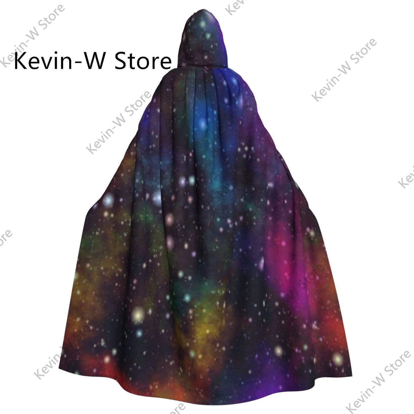 Long Cape Cloak Gold Nebula Constellations And Stars Hooded Cloak Coat Autumn Hoodies