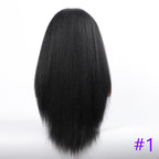 Long Kinky Straight Synthetic Wigs for Black Women Black Brown Blonde Ginger Red White Hair Afro Wigs Synthetic Hair  Wigs For Black Women Cosplay Wigs For Women