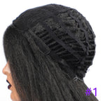 Long Kinky Straight Synthetic Wigs for Black Women Black Brown Blonde Ginger Red White Hair Afro Wigs Synthetic Hair  Wigs For Black Women Cosplay Wigs For Women
