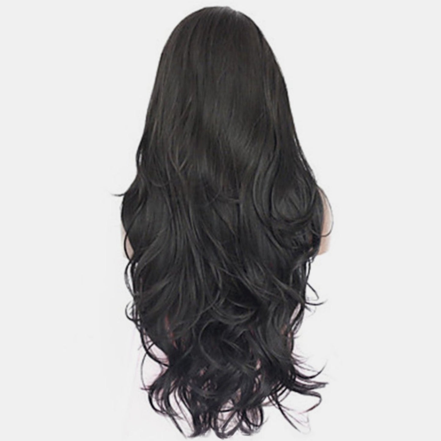 Long straight black wig