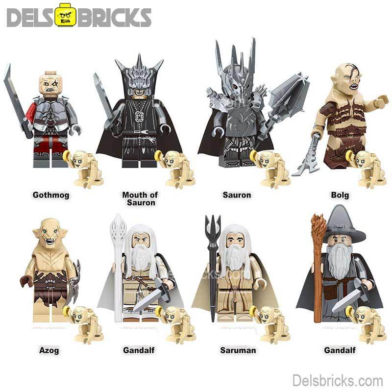 Lord of The Rings Set of 8 Lego Minifigures Custom Toys - 