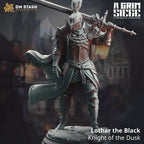 Lothar the Black, Knight of the Dusk (Male Human Dark Paladin) - 32mm Scale