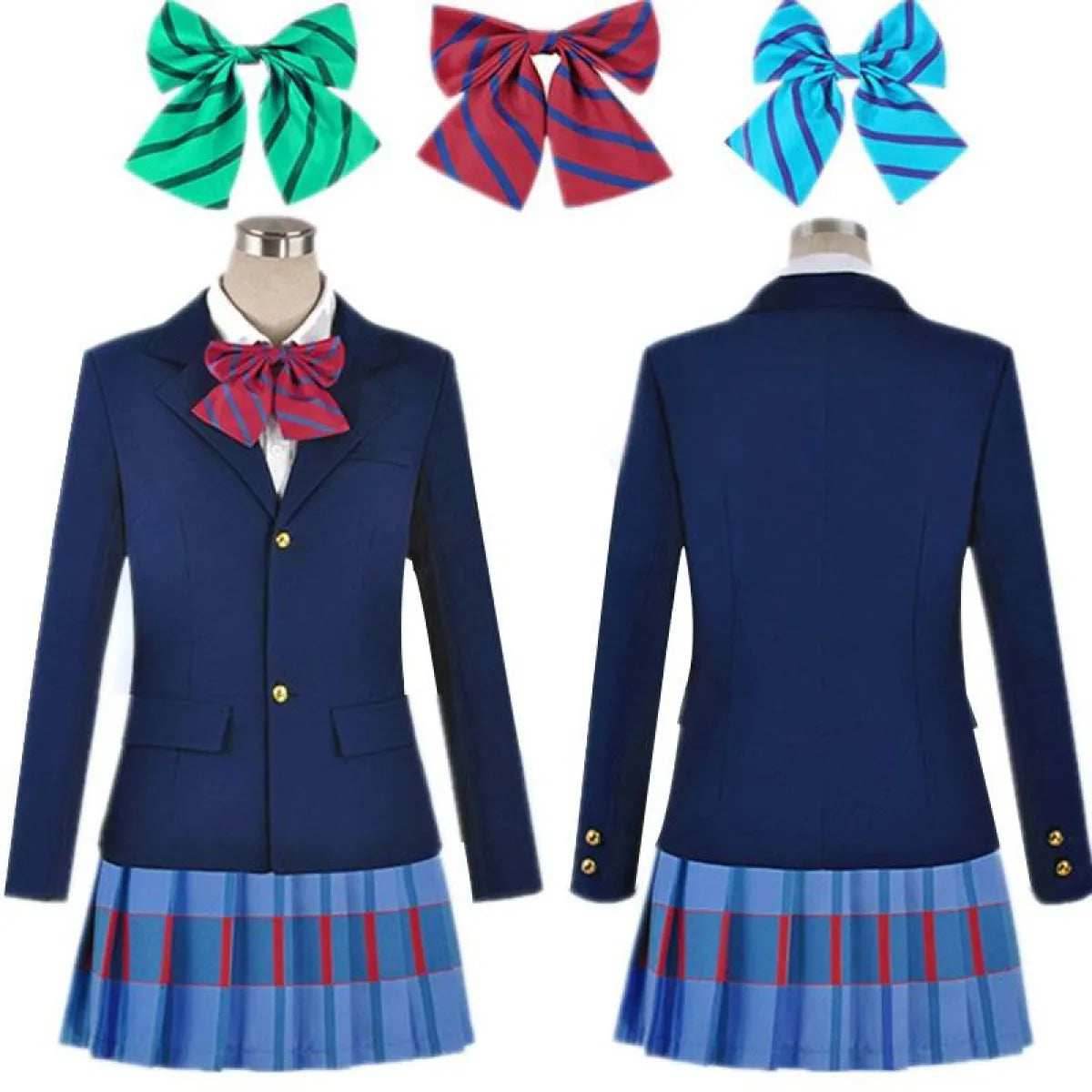 Love Live Cosplay School Uniform - Full Set (Jacket+Skirt+3 Neckties) / M / Love Live