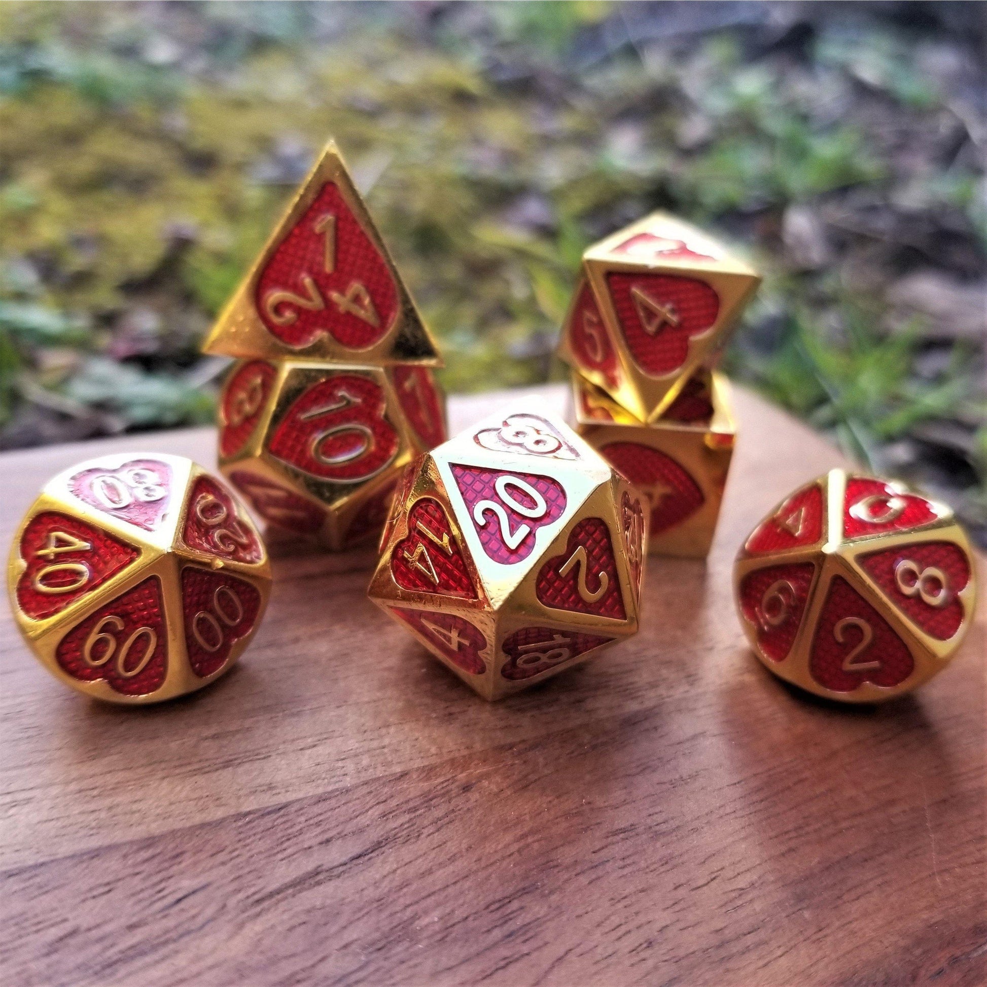 Lover's Heart Enamel Metal Dice Set