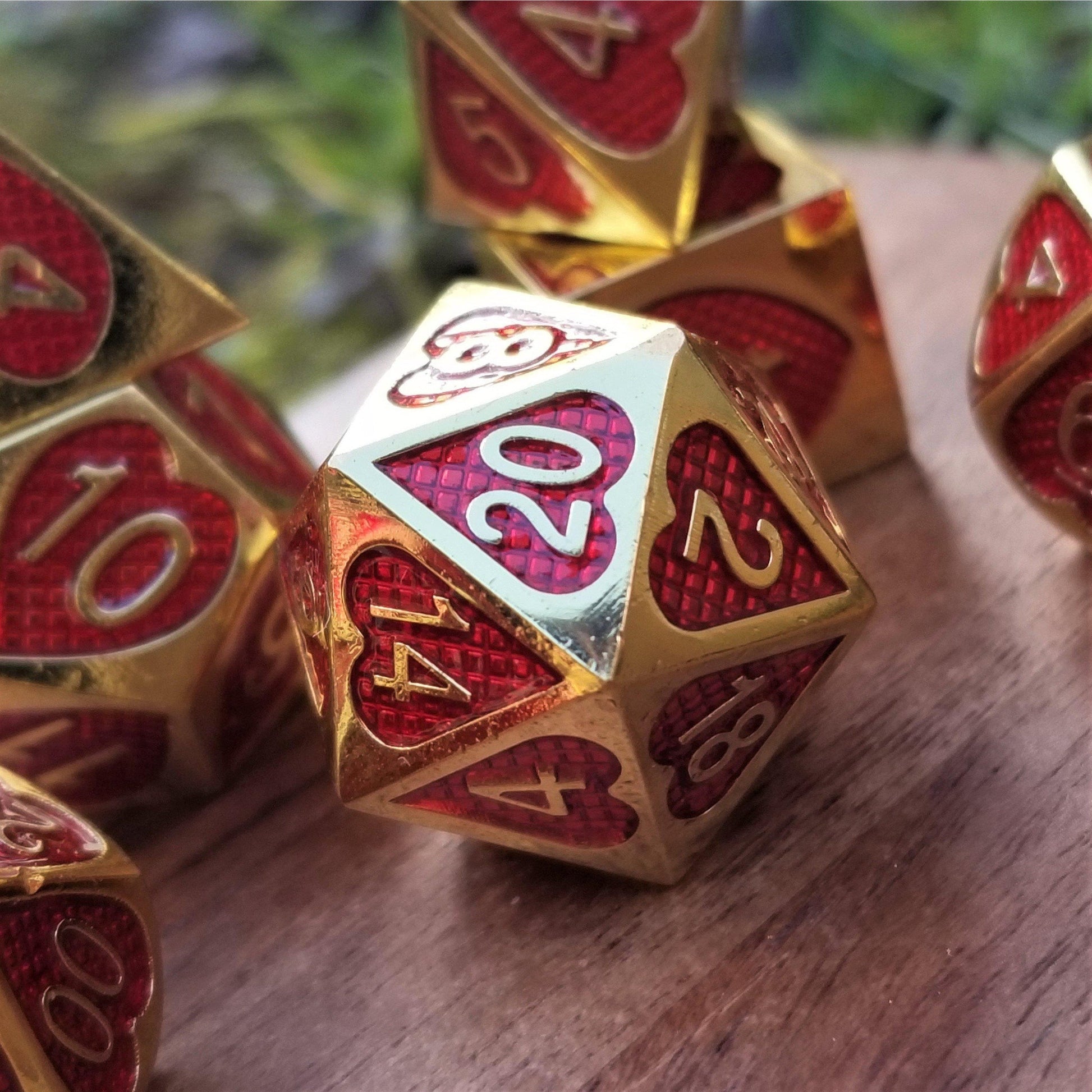 Lover's Heart Enamel Metal Dice Set