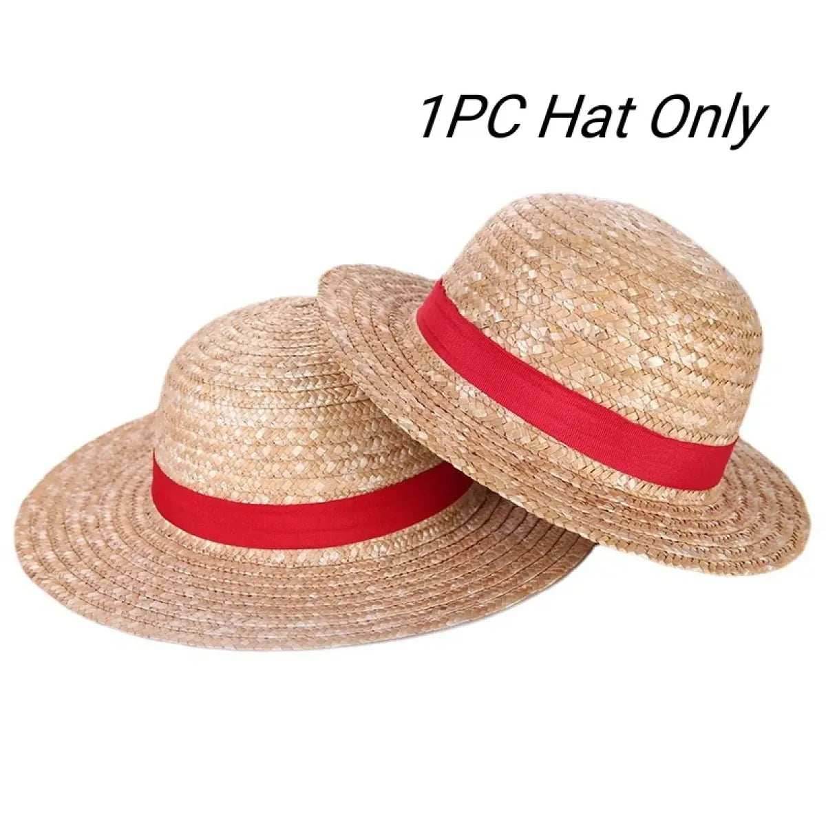 Luffy Egghead Island Cosplay – One Piece 163 Red Robe & Straw Hat Set - S / Hat Only