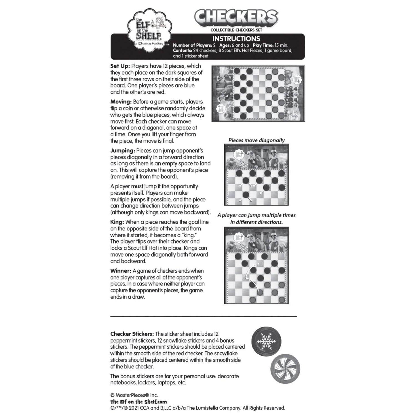 Elf on the Shelf Checkers Board Game - 