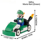 Luigi Kart Brothers Super Mario Lego Minifigures Custom Toys