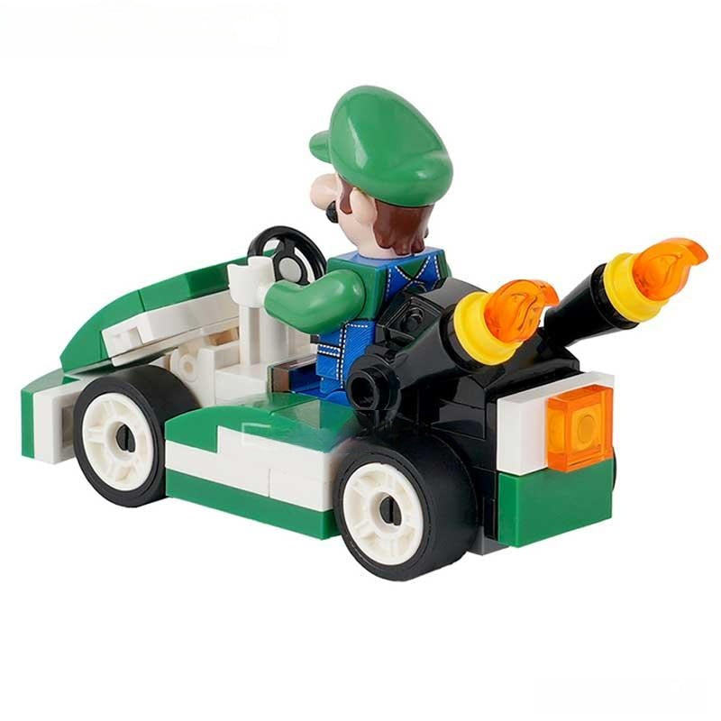 Luigi Kart Brothers Super Mario Lego Minifigures Custom Toys