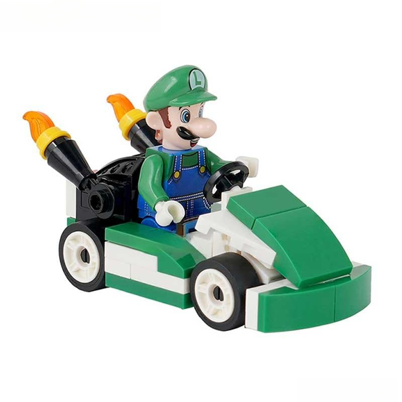Luigi Kart Brothers Super Mario Lego Minifigures Custom Toys