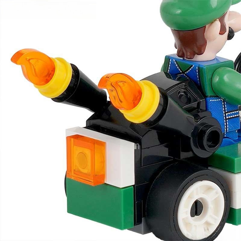 Luigi Kart Brothers Super Mario Lego Minifigures Custom Toys