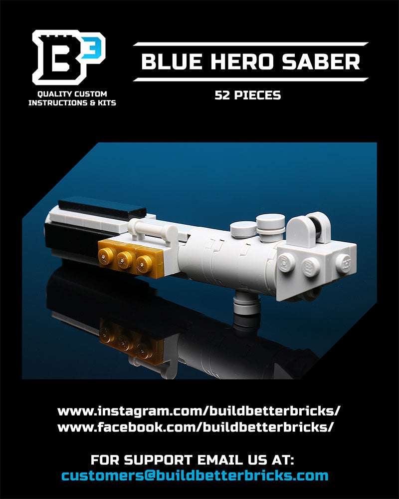 Luke's Blue Lightsaber Building Kit made using LEGO parts - B3 Customs