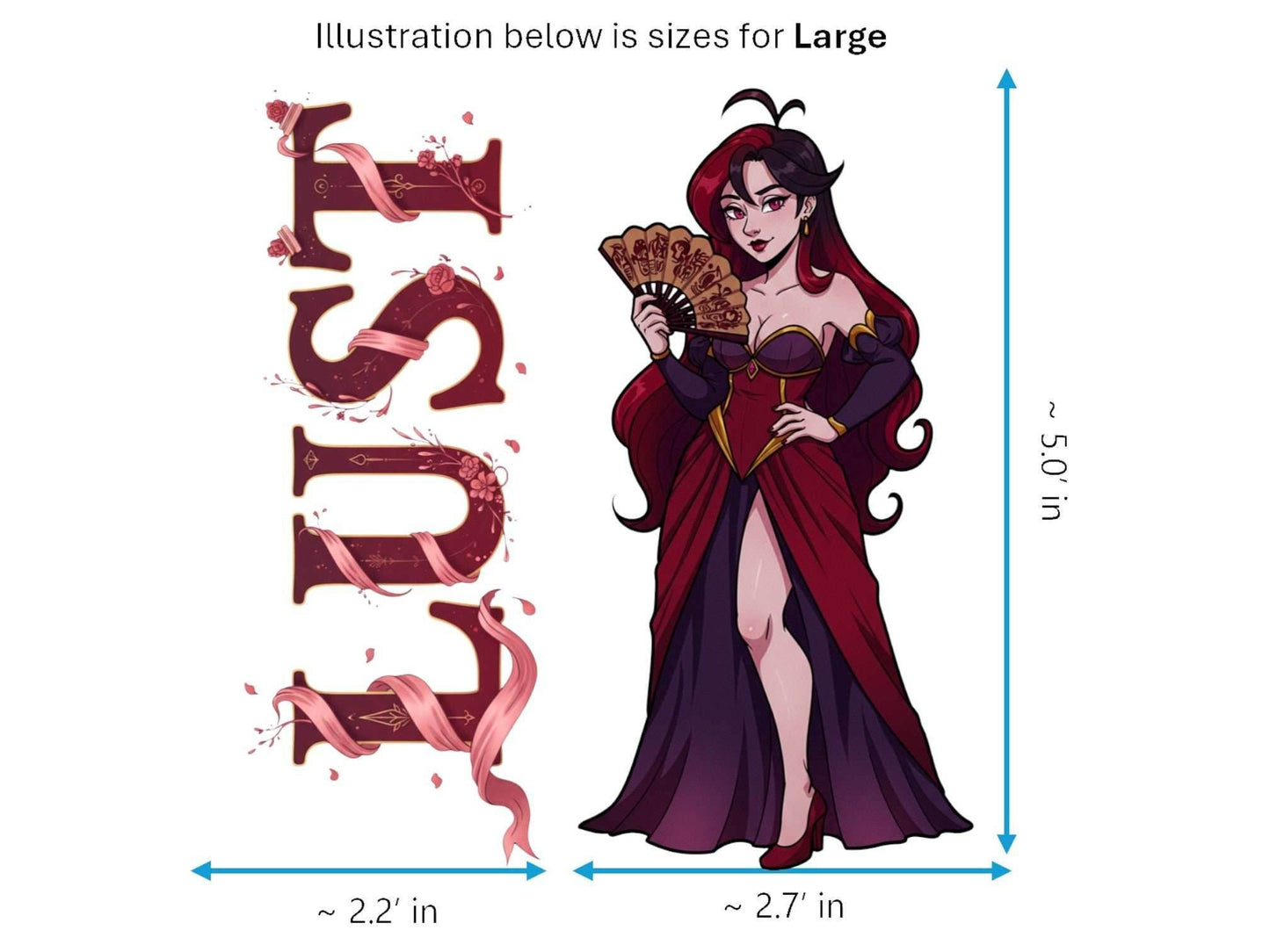 Lust Sticker and Magnet – Luxuria 7 Sinkins™ – Personification of Lust | Waterproof & UV-Proof - Sticker / Large