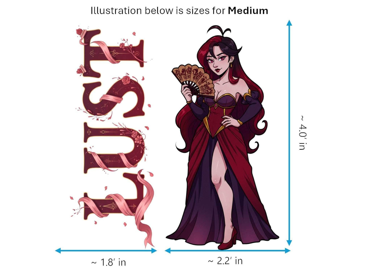 Lust Sticker and Magnet – Luxuria 7 Sinkins™ – Personification of Lust | Waterproof & UV-Proof - Sticker / Medium