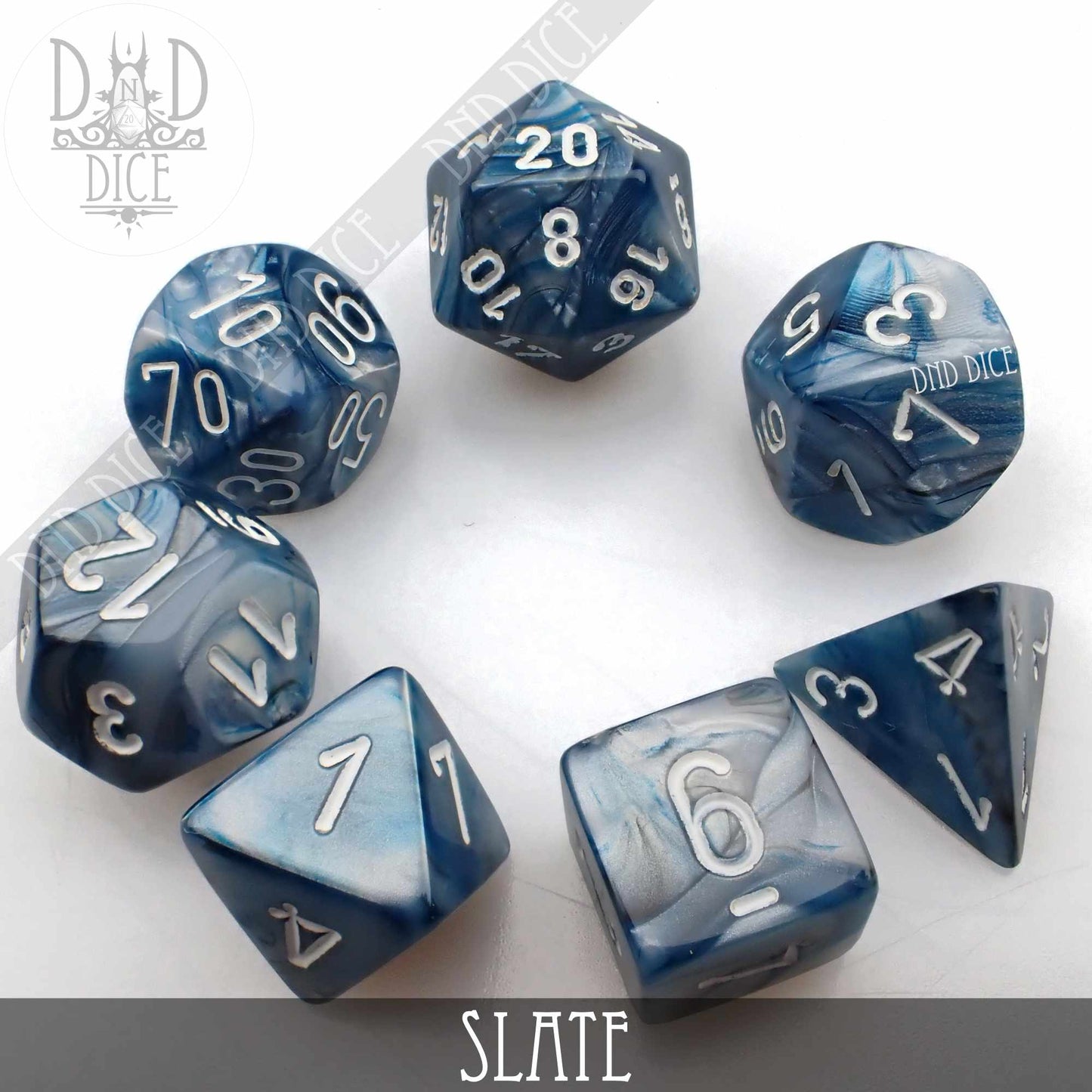 Lustrous Slate Dice Set