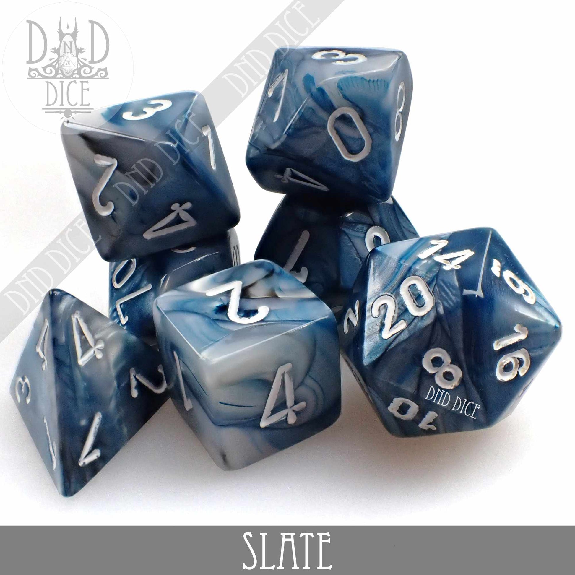 Lustrous Slate Dice Set