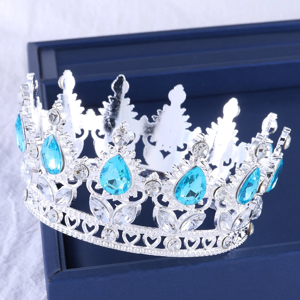 Luxury Bridal Crown Colorful Crystal Princess Tiara Elegant Noble Wedding Jewelry Hair Accessories Women Headpiece