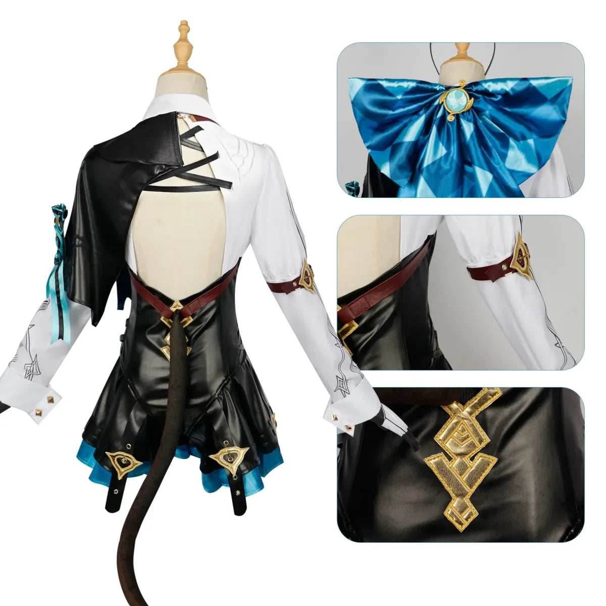 Lynette Cosplay Costume - Full Set with Wig - only Clothing / XS
