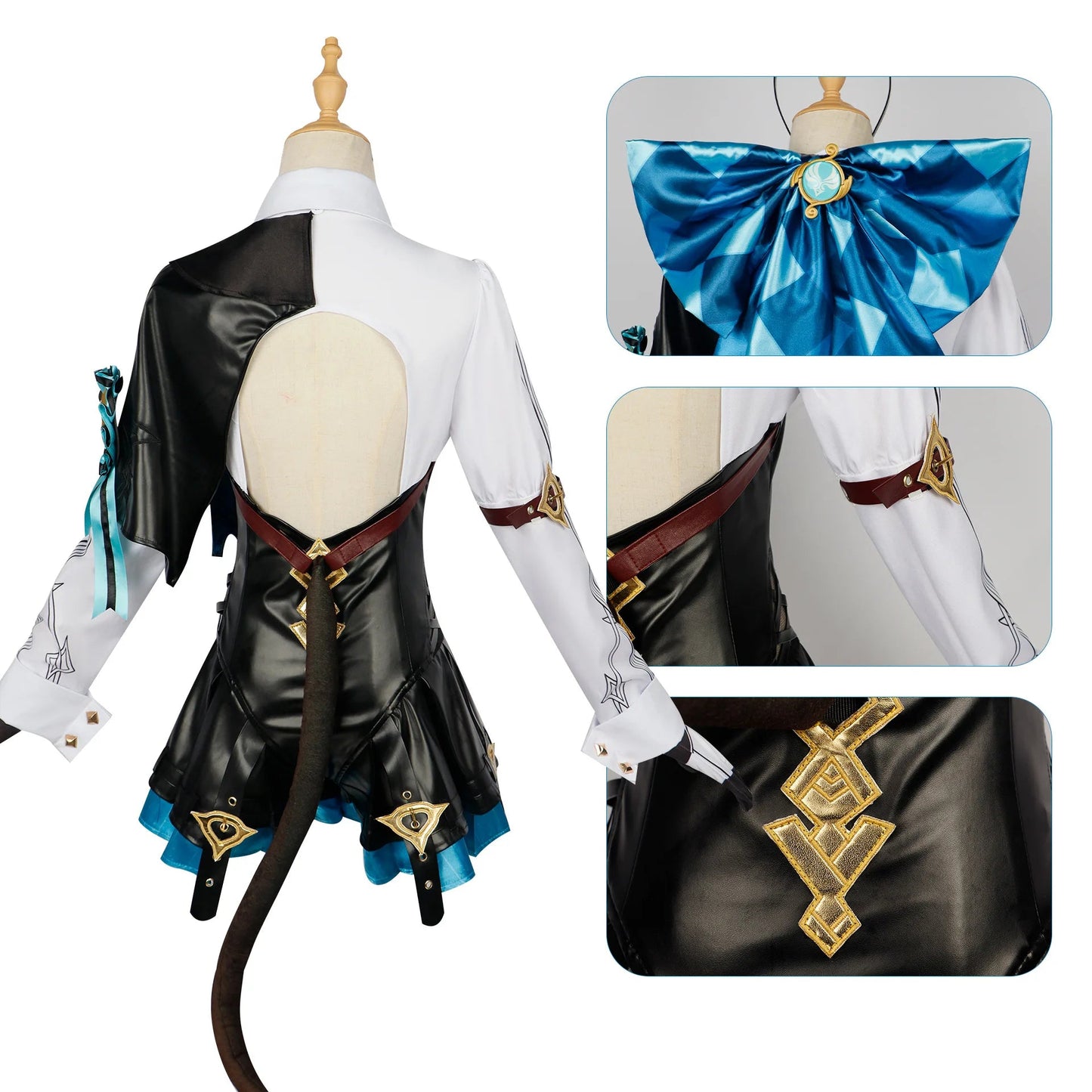 Lyney Cosplay Costume Genshin Impact Lynette Cosplay Costume Wig Fontaine Leather Cosplay Costume Uniform Dress Outfit Magician