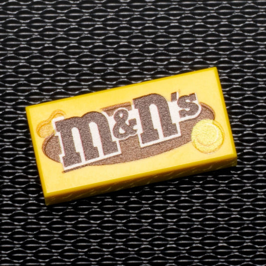 M&N's (Peanut) - B3 Customs® Printed 1x2 Tile made using LEGO part